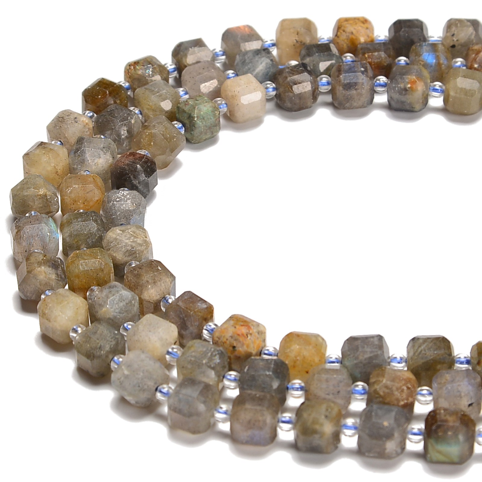 Labradorite Cube Beads Size 8mm Natural Gemstone Loose Beads 15.5” Strand (8mm)