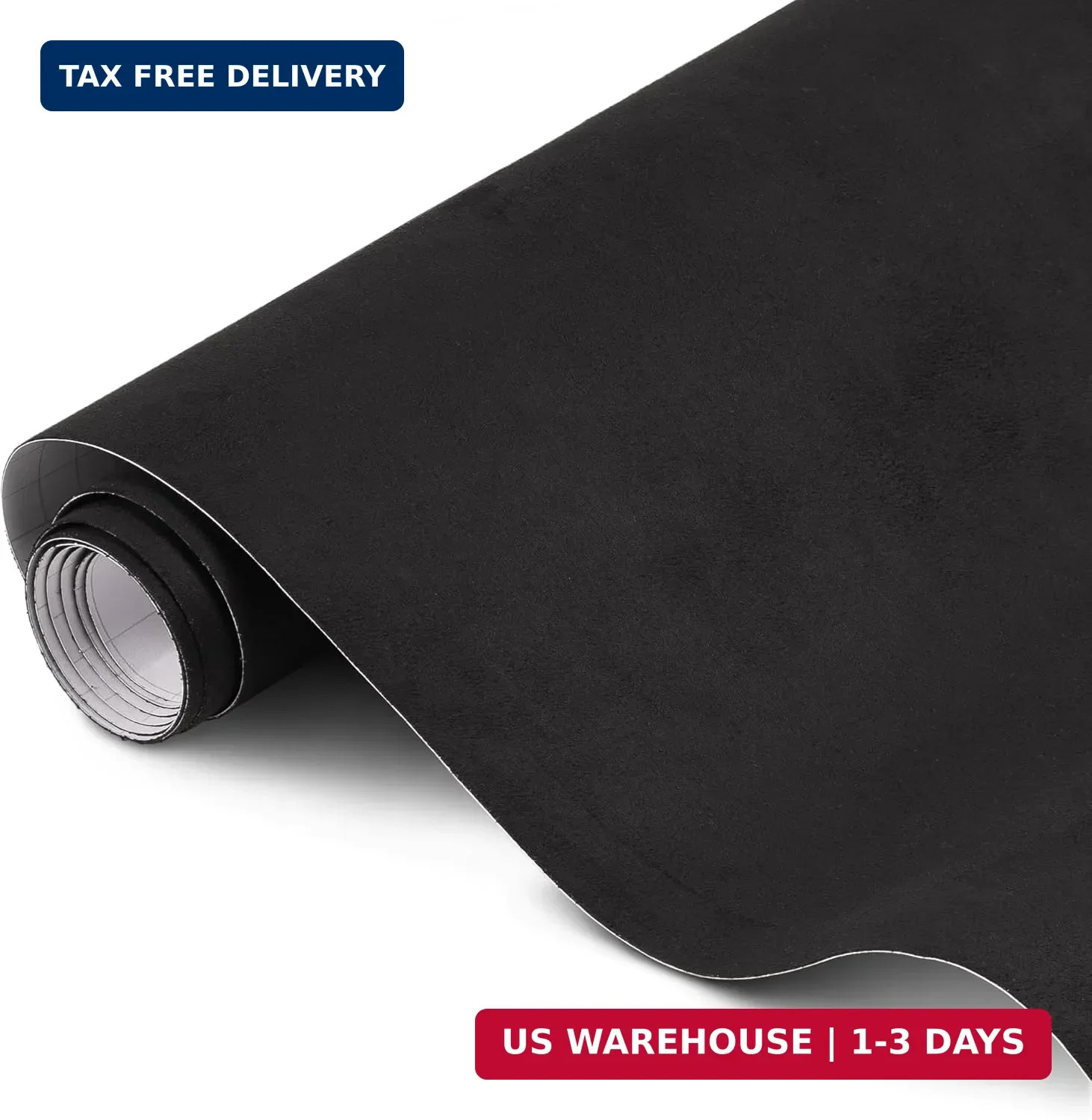 Arespark Black Suede Fabric Wrap, Self-Adhesive Car Interior Sticker, Stretchabl