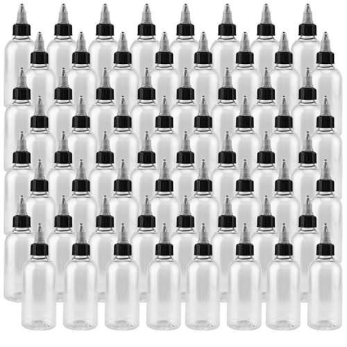 100 Pcs 2oz Empty Plastic Squeezing Bottles, 60ml Plastic Bottles 100 PCS 2oz