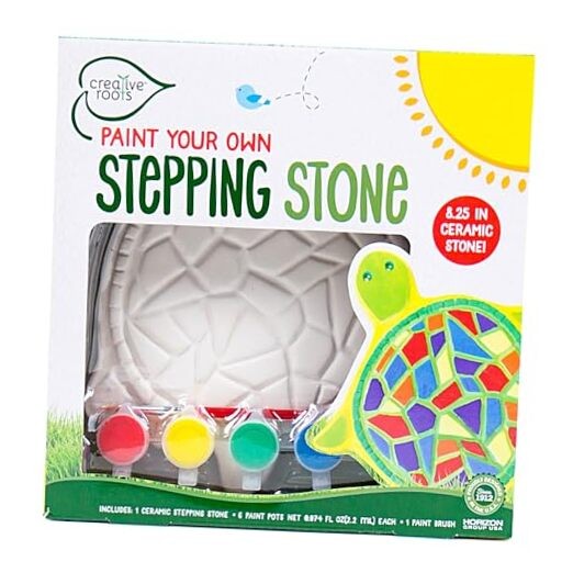 Mosaic DIY Stepping Stone Kit, Includes Ceramic Stone & 6 Vibrant Turtle