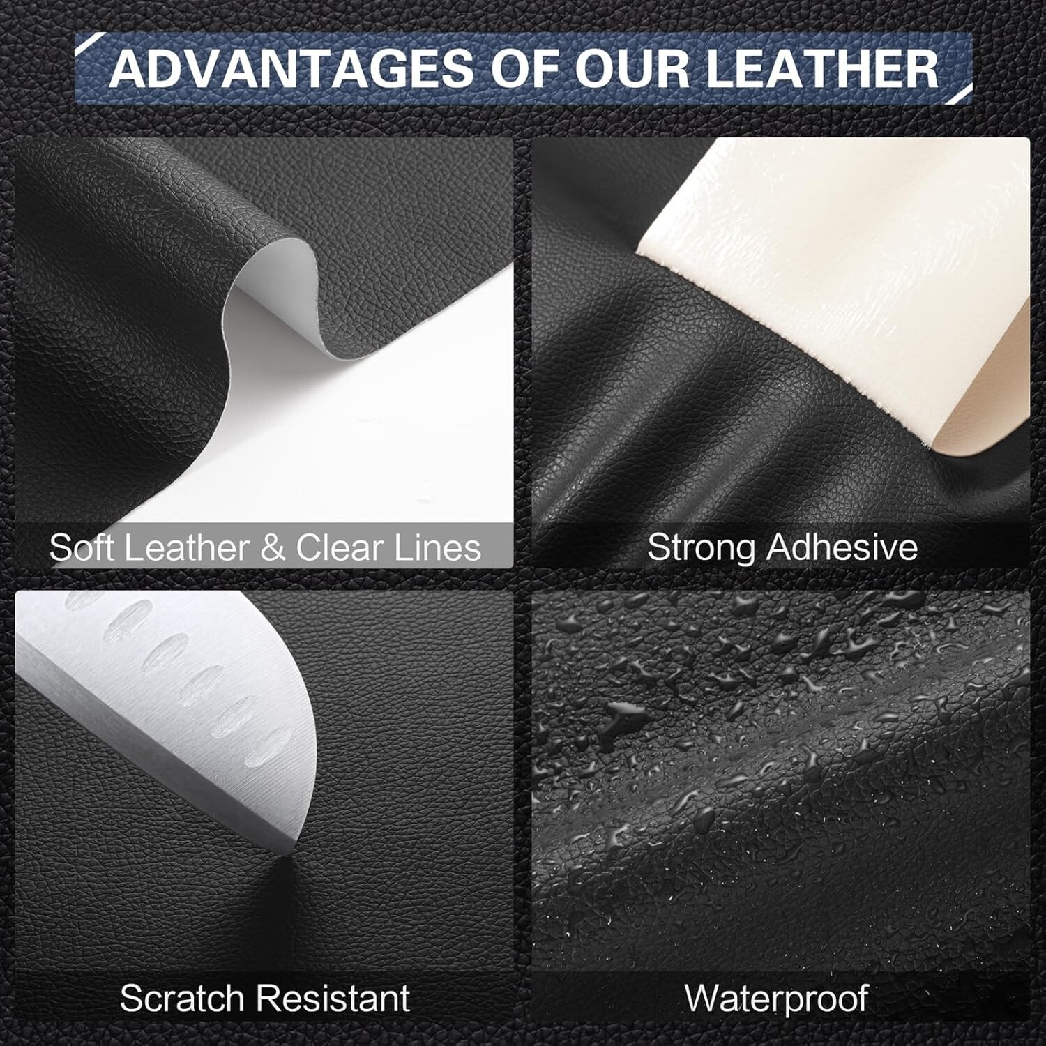 Leather Repair Kit for Furniture 4″x 63″, Self Adhesive Patch Kit for Furniture