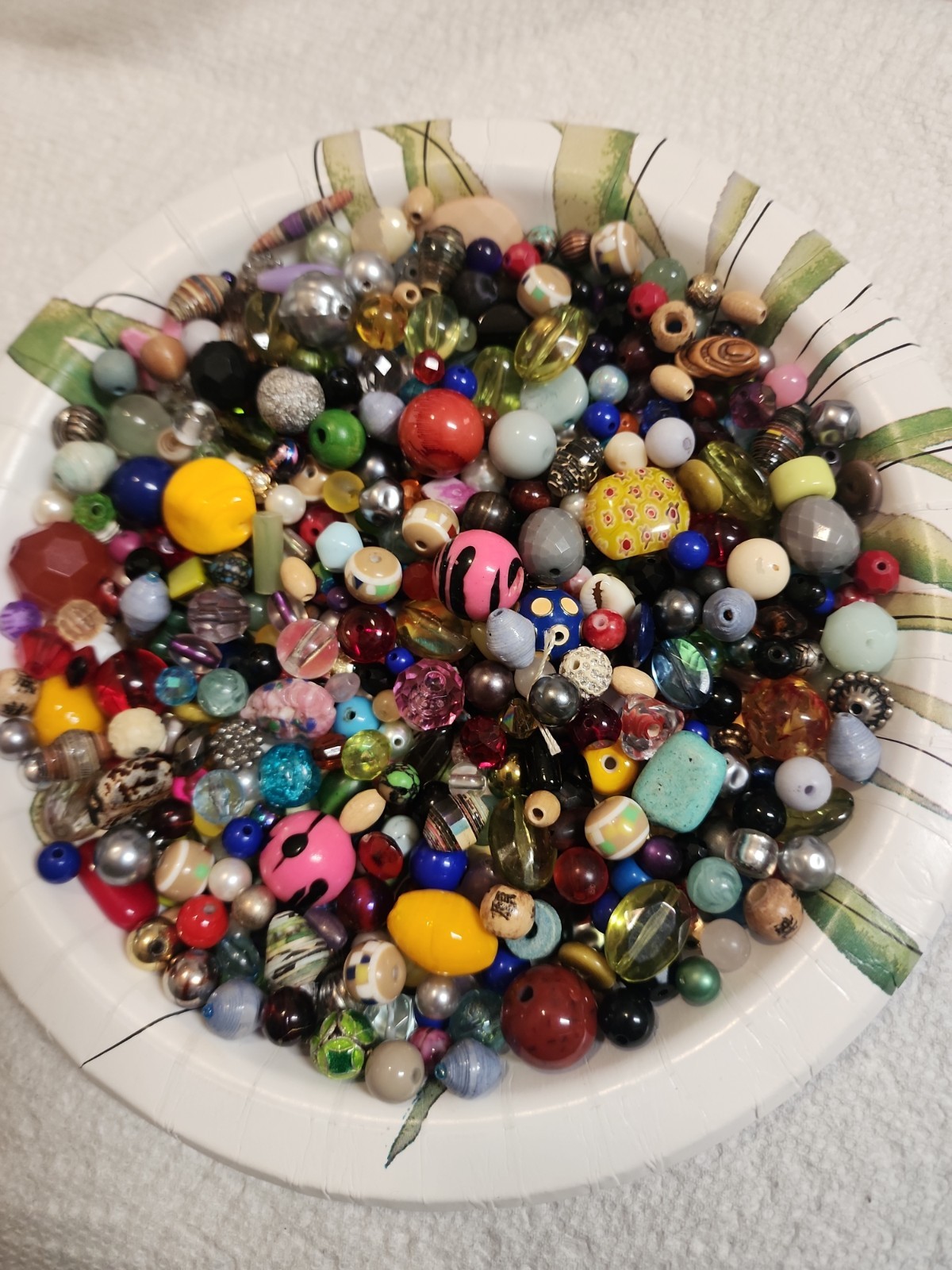 1LB Lot Of Loose Mixed Soup Beads-Glass Crystal Acrylic Wood Plastic Gemstone