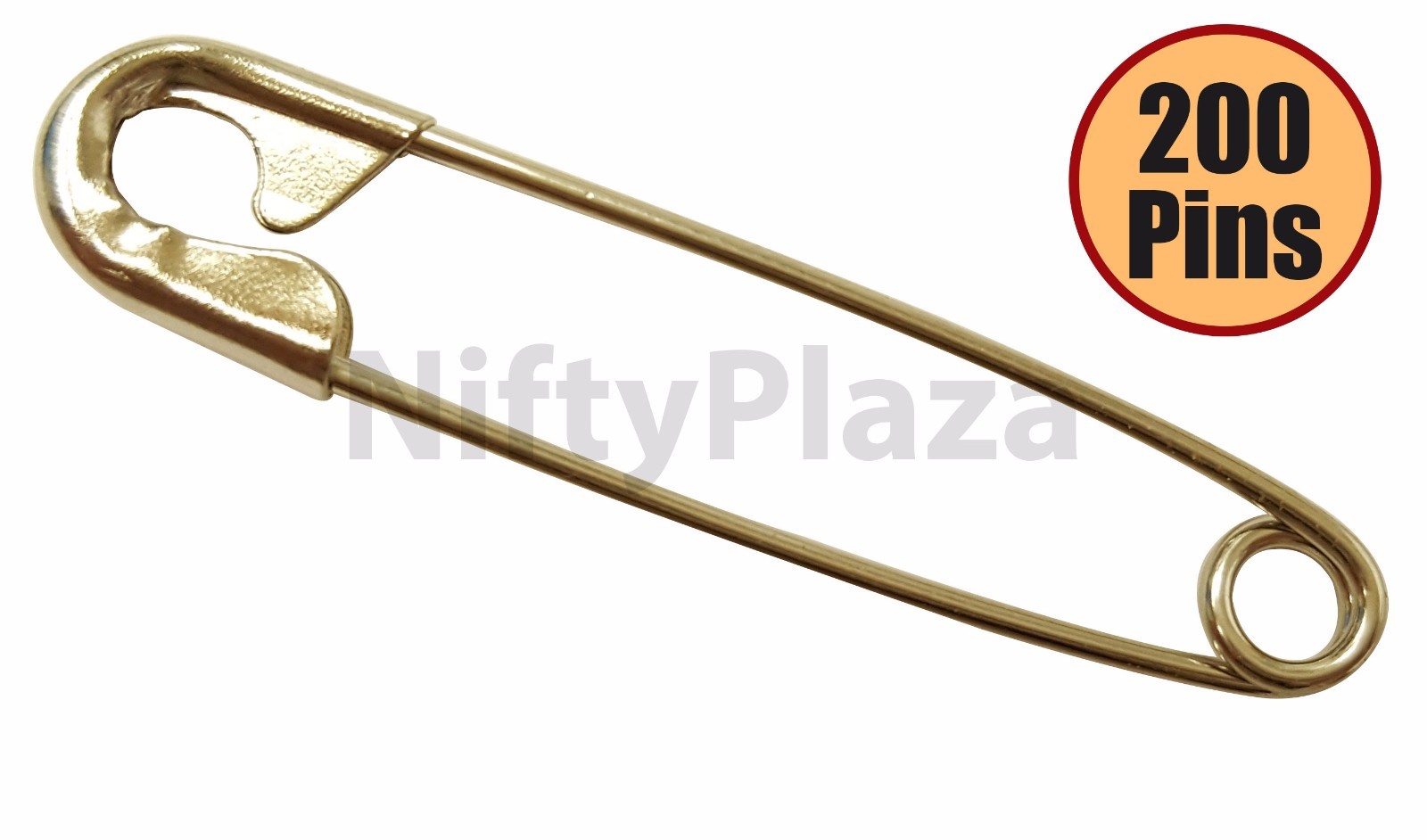 NiftyPlaza Large Safety Pins – 200 Pack – Size 1-1/2″, Heavy Duty, FREE SHIP