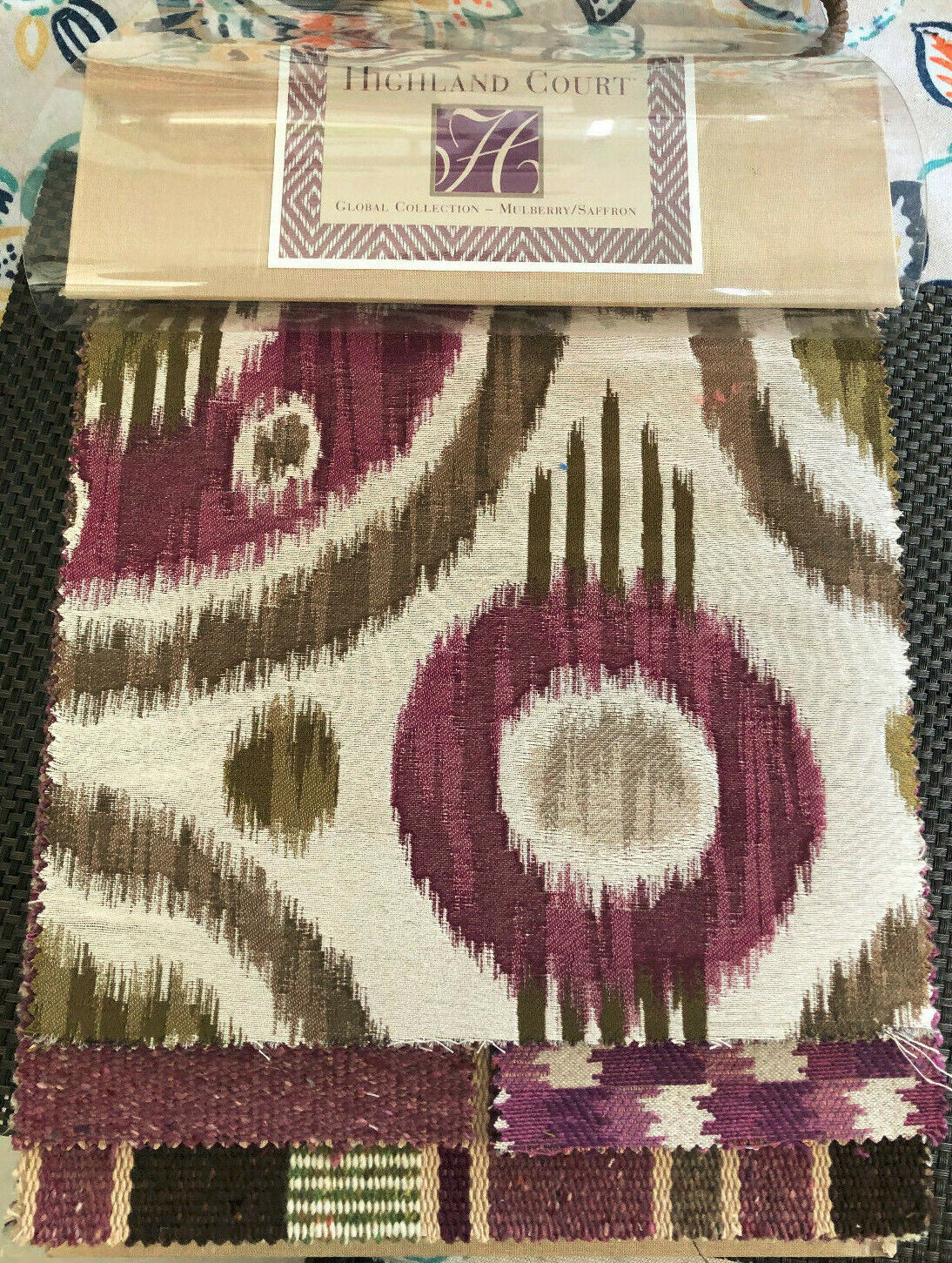 HIGHLAND COURT 52 pcs Global Collection Mulberry/Saffron Fabric Sample Book