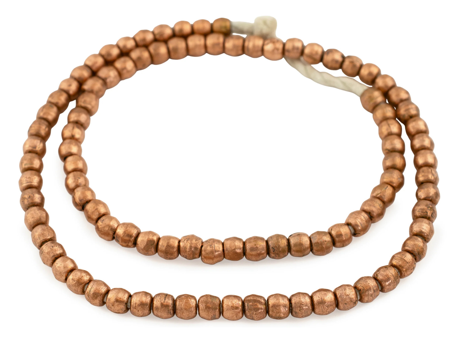 Round Copper Ethiopian Beads 8mm African Large Hole 32 Inch Strand Handmade