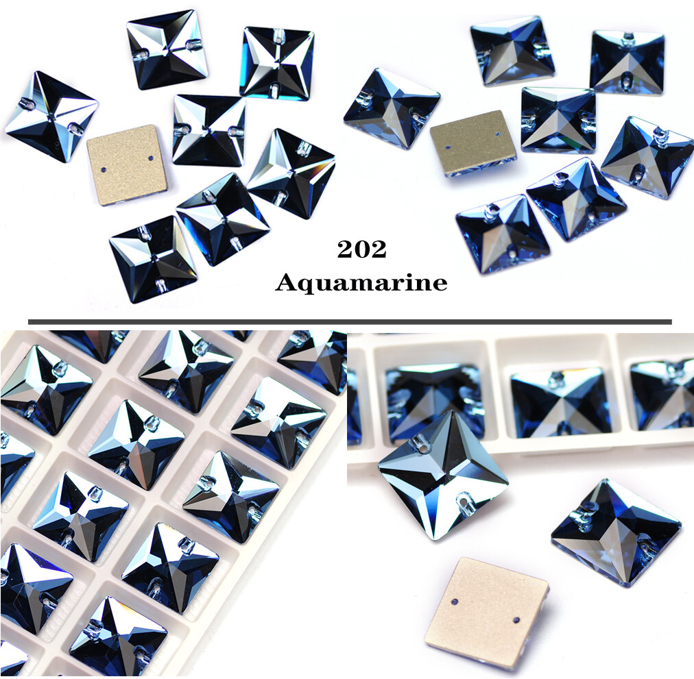 Square Crystal Glass Loose Strass Sew On Rhinestone For Needlework and Jewellery
