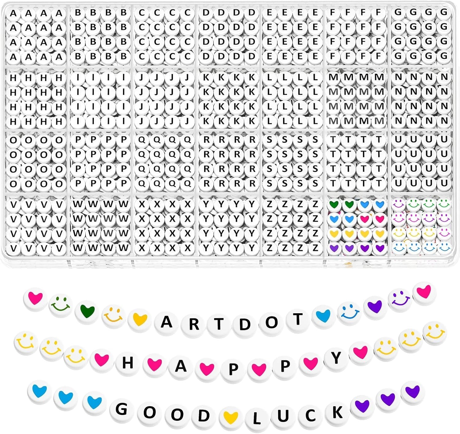 Friendship Bracelet Kit with 1400 Alphabet Beads & Storage Case – All Ages