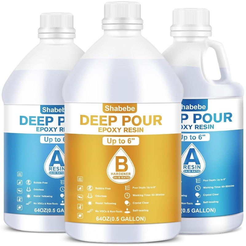Deep Pour Epoxy Resin 1.5 Gallon [New VRESION], Up to 6″ Pour Depths