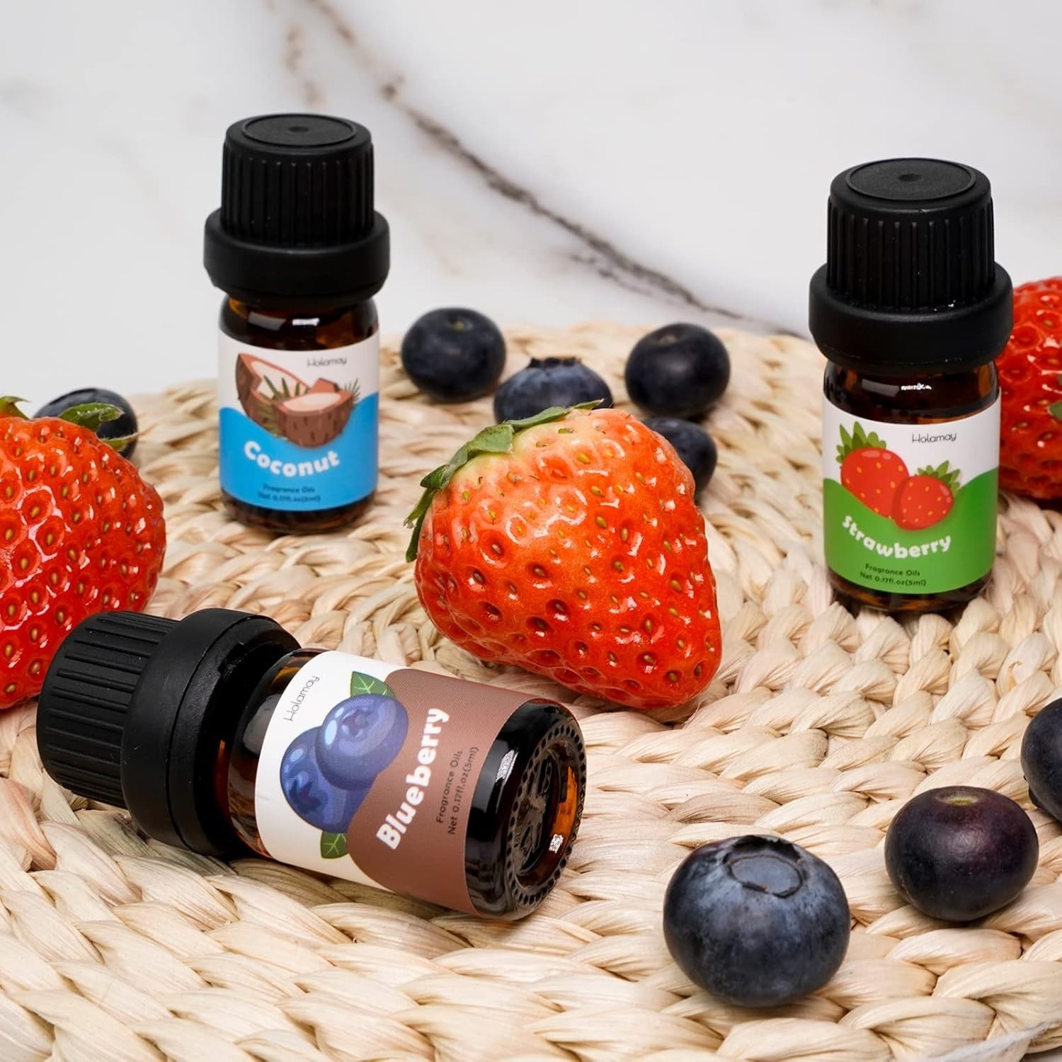 Skin-Safe Summer Fruits Essential Oils – 10 Pack for Diffuser and Candle Making