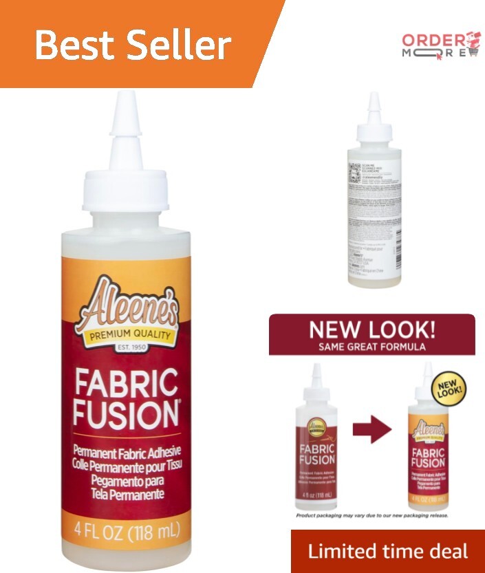 Permanent Fabric Glue (4 fl. oz.) – Versatile Adhesive for Crafting & Repairs