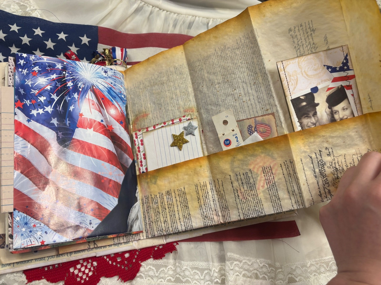 4th of July 🇺🇸 Patriotic America 250 YEARS! Junk Journal handcrafted