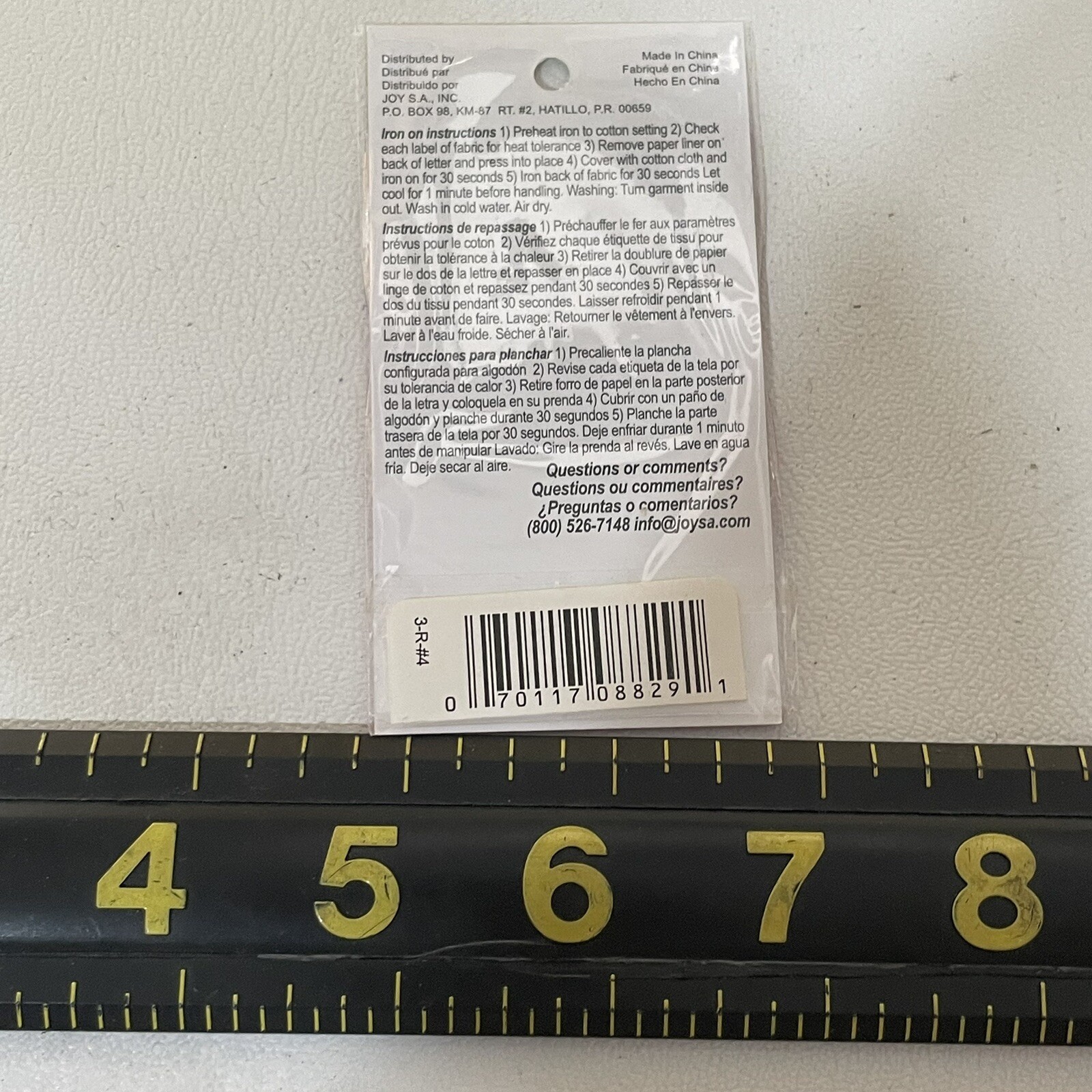 3” Tall “4” Red On White Number #4 Patch M010