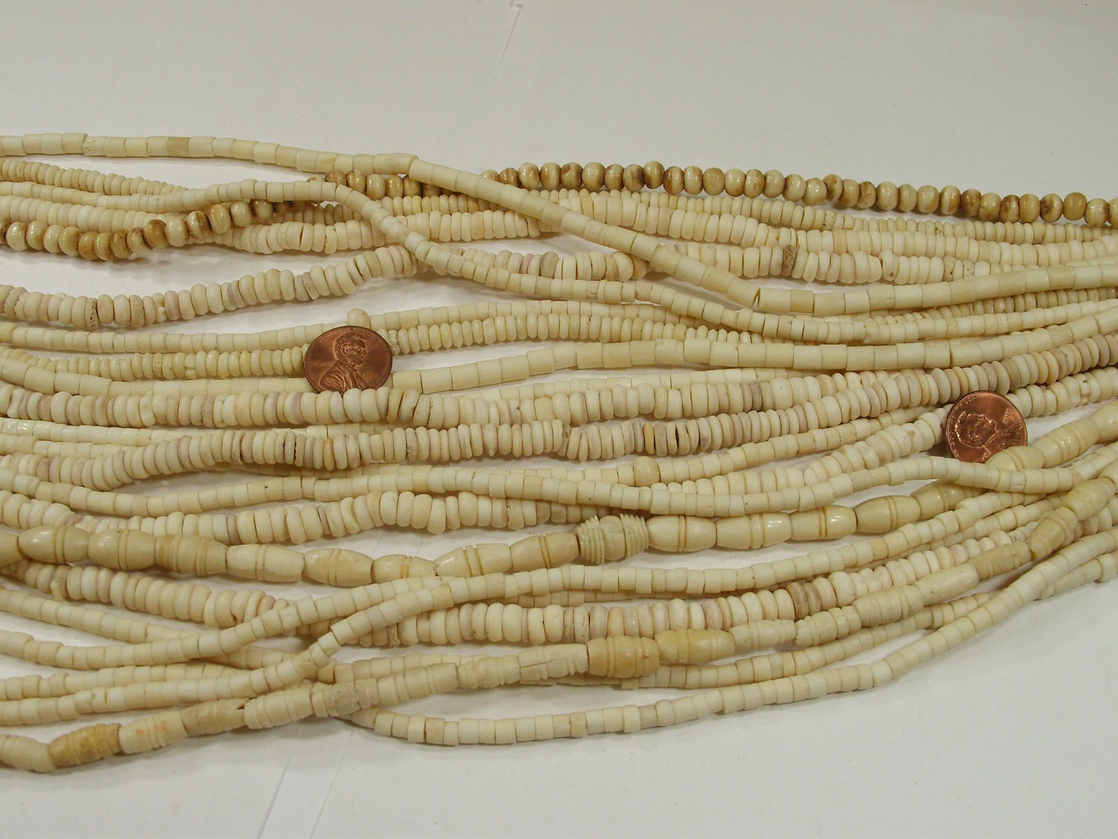 20 Strands (15″) India Handmade Assorted Water Buffalo Bone Beads Lot (QBQ-11) ⭐