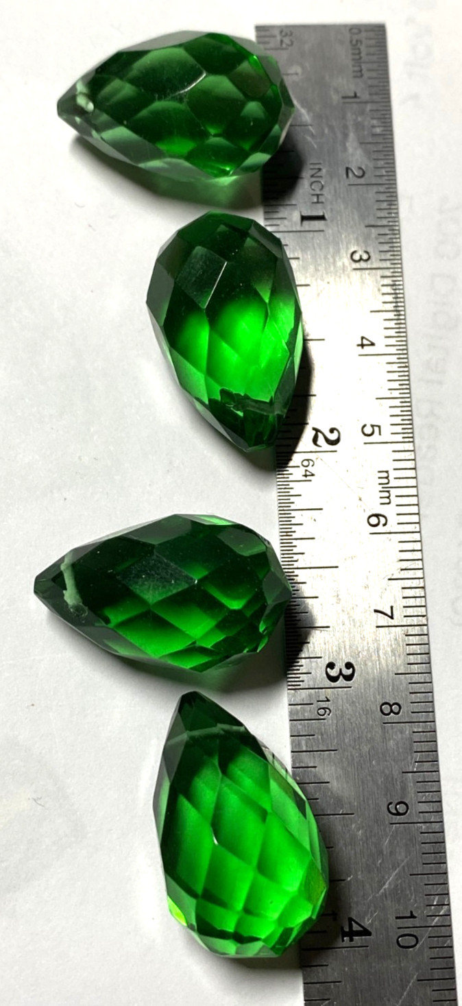 Faceted Briolette Teardrop beads 20mm to 30mm