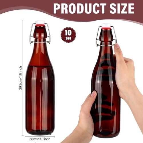 Pcs 25 oz Amber Glass Bottles, Swing Top Glass Brewing Bottles 12 Amber, Red