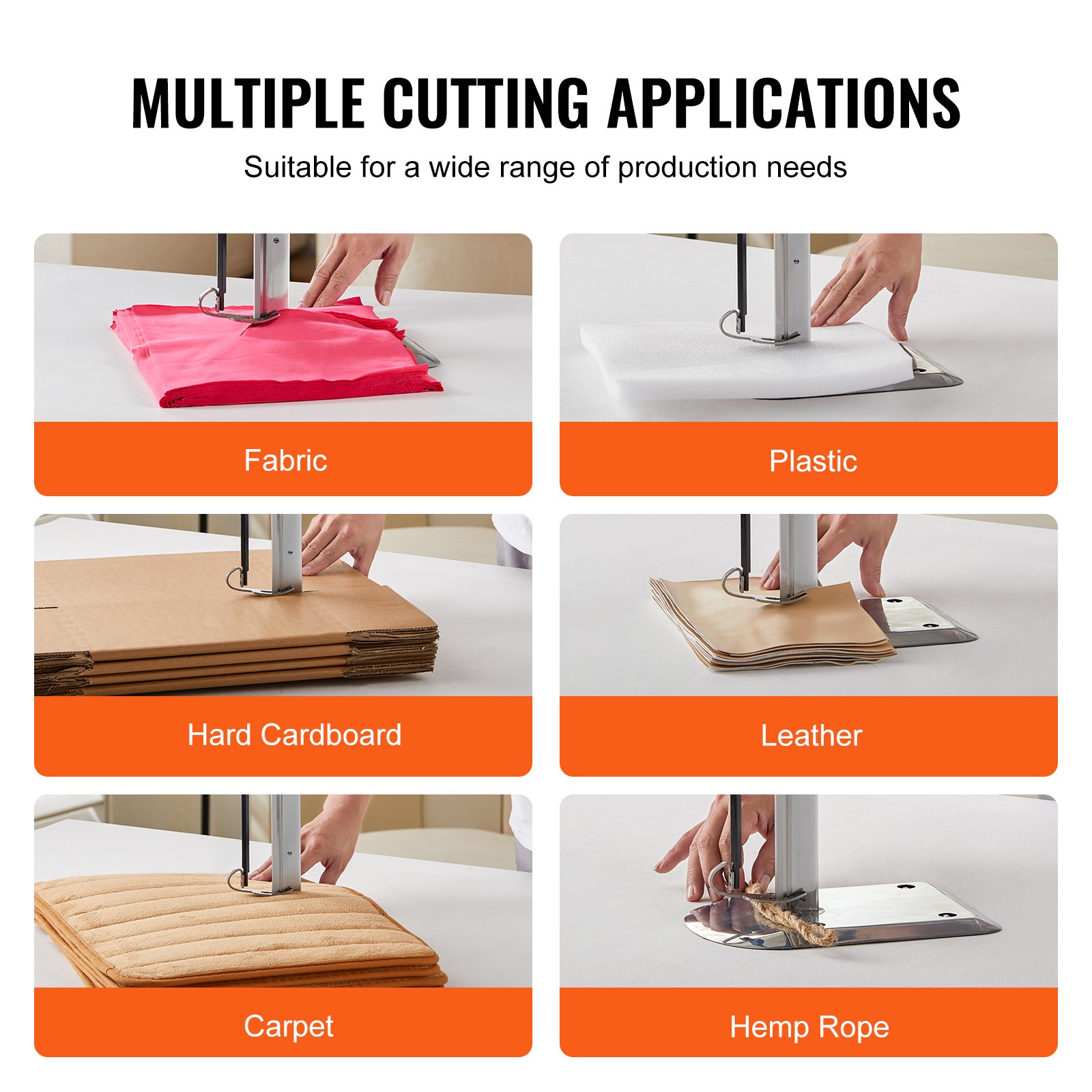 VEVOR Fabric Cutter 750W High-Speed Straight Knife Cloth Cutting Machine 9.8in