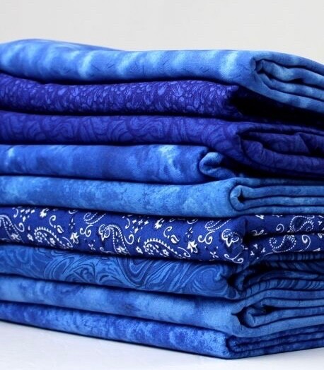 ALL BLUE Fat Quarters – 9 Designs