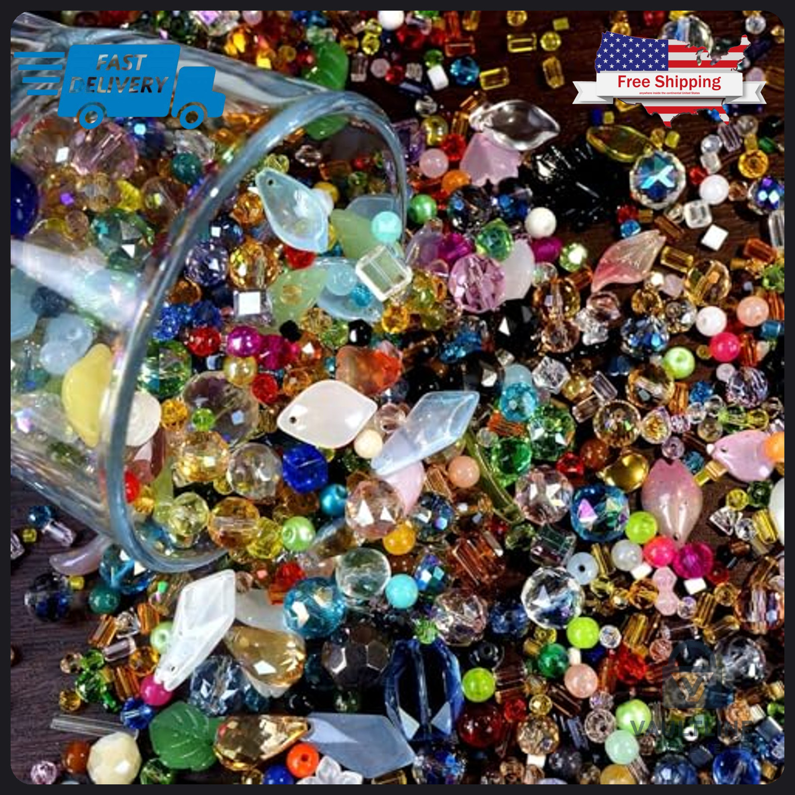 Cutefox Multi-Color Crystal Glass Beads for Jewelry Making and Crafting
