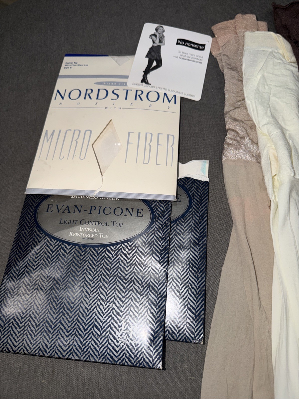 Evan Picone Nordstrom Pantyhose Lot of 5 Coffee Beige Crème Crafts Cutters