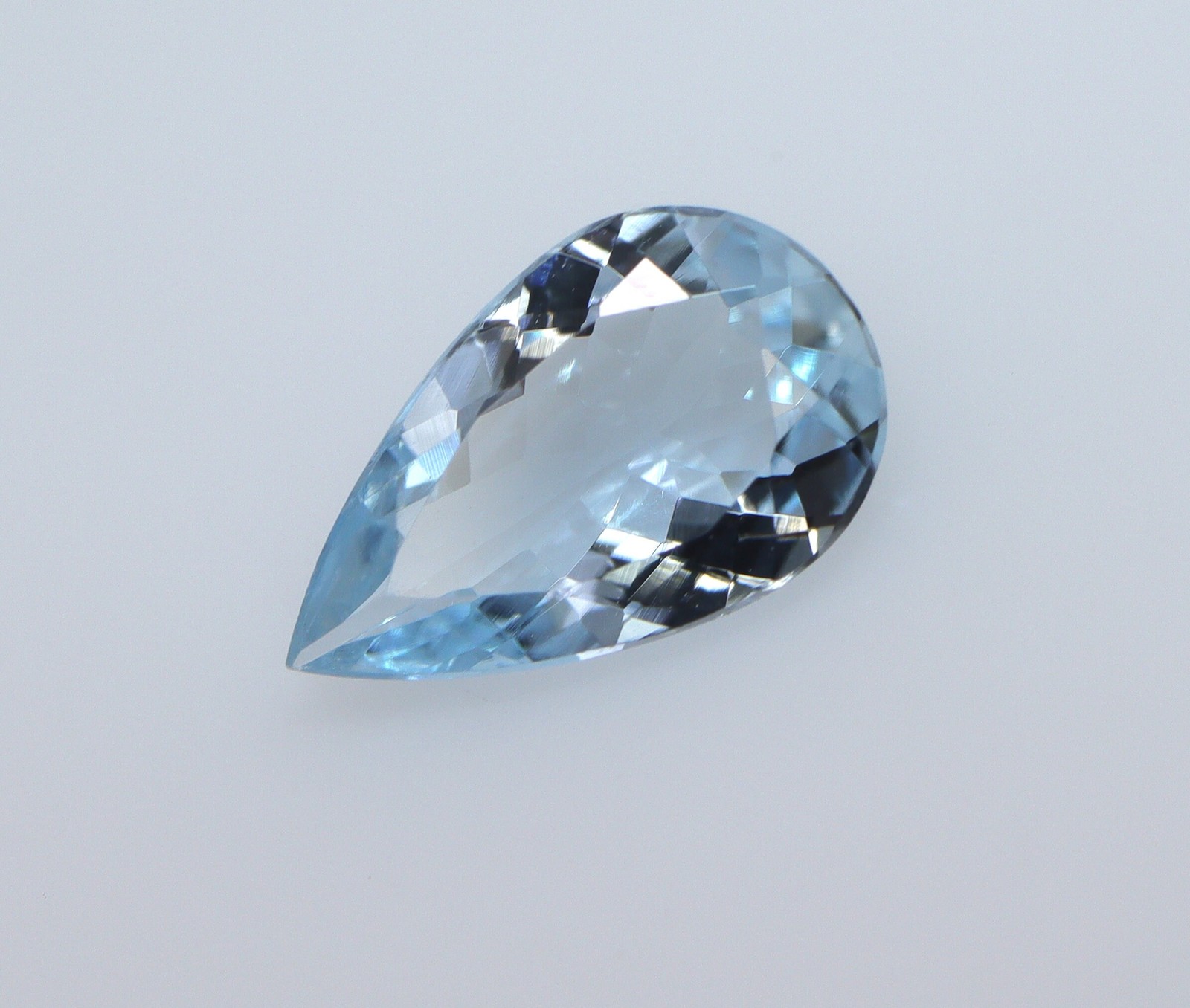 10.3×6.3 mm AAA Natural Faceted Aquamarine Cut Stone, Pear Cut Shape