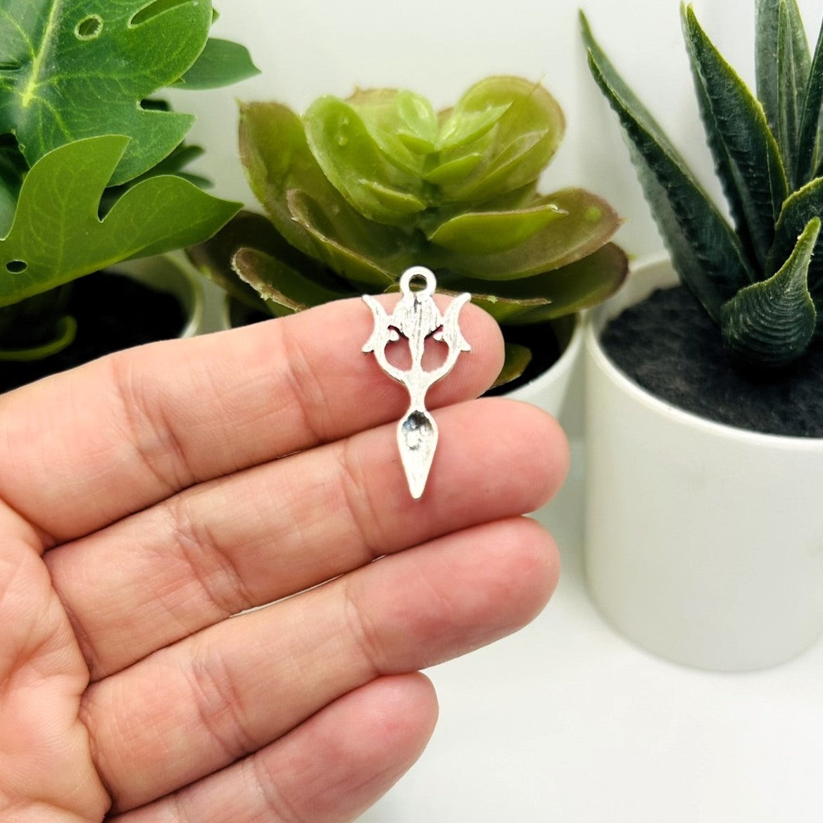 Silver Triple Moon Goddess Charms – US Seller