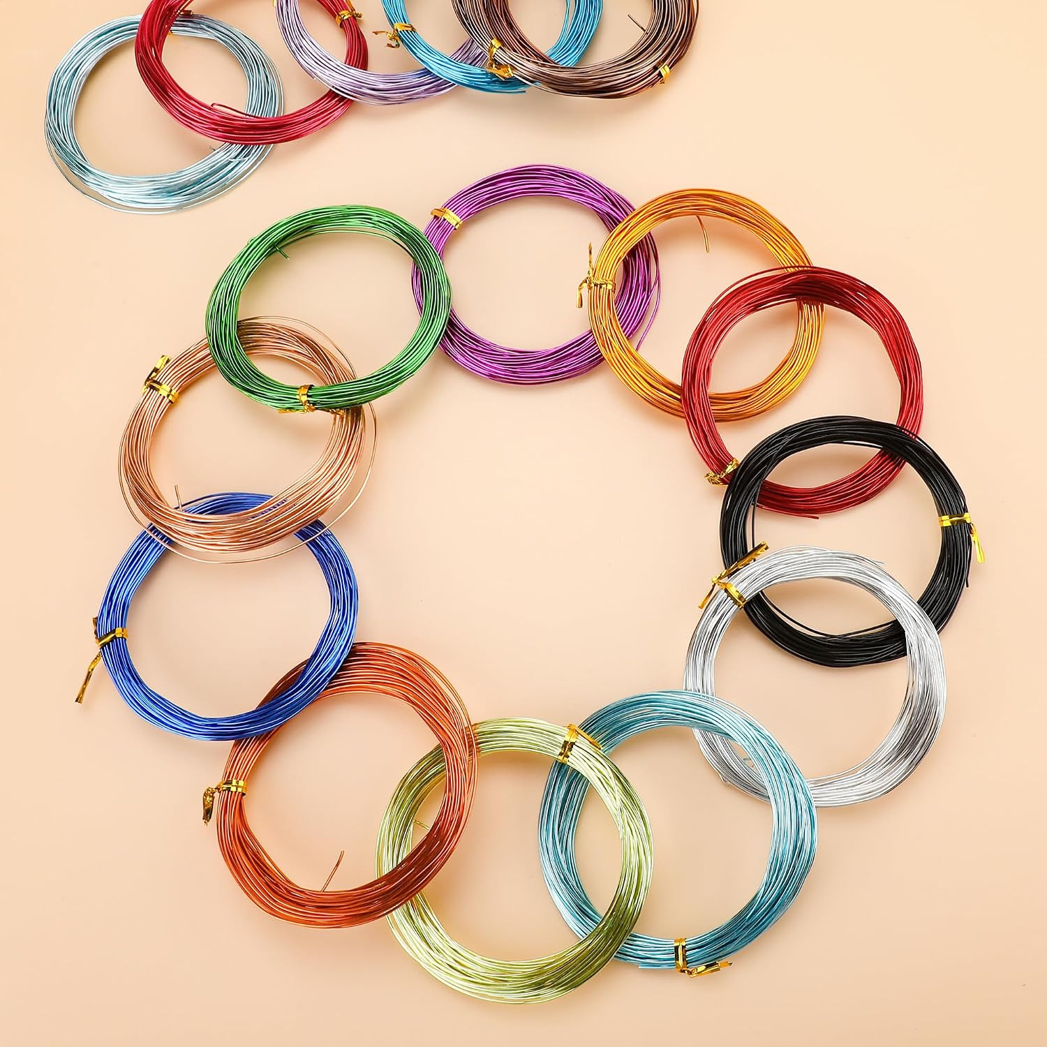 25 Rolls 800 Feet Colored Aluminum Craft Wire, 18 Gauge 1Mm Flexible Aluminum Ar