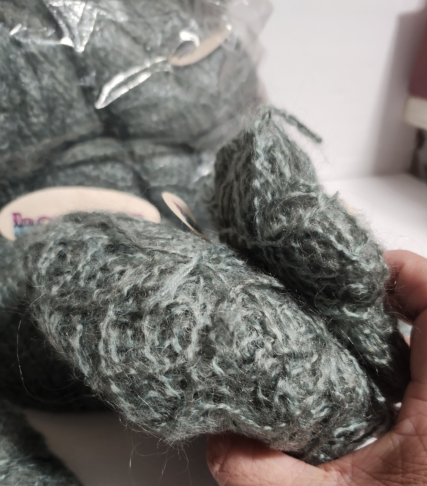 Mohair Ironstone Yarn 45% Mohair 45rylic10%Polyester 17 Skeins 50g Same Lot