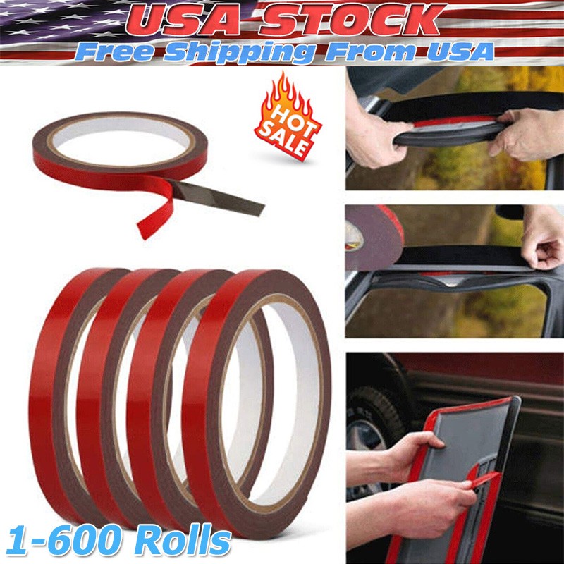 600 Auto Tape Acrylic Foam Double Sided Back Car Mounting Adhesive 3m x10mm 10ft