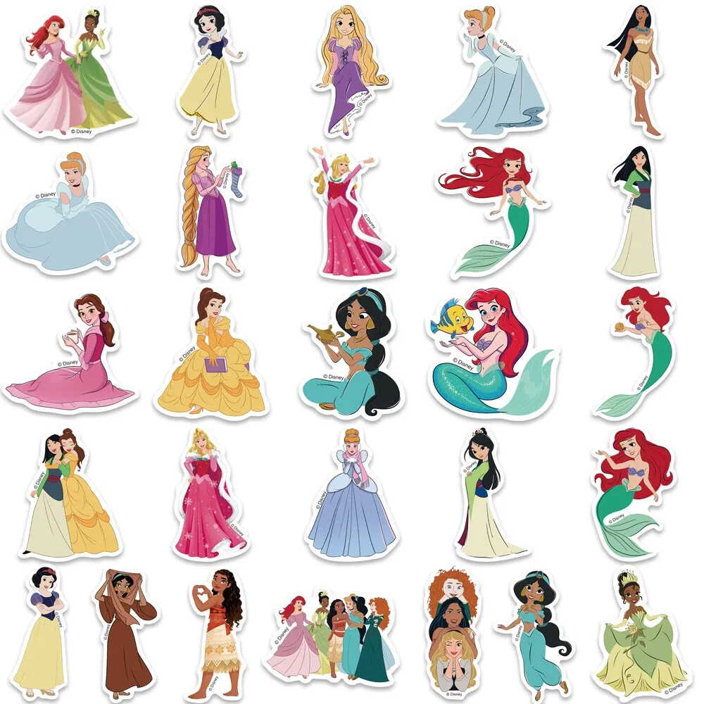 PRINCESSES From DISNEY 50pc STICKER SET, Little girls of all ages love them.
