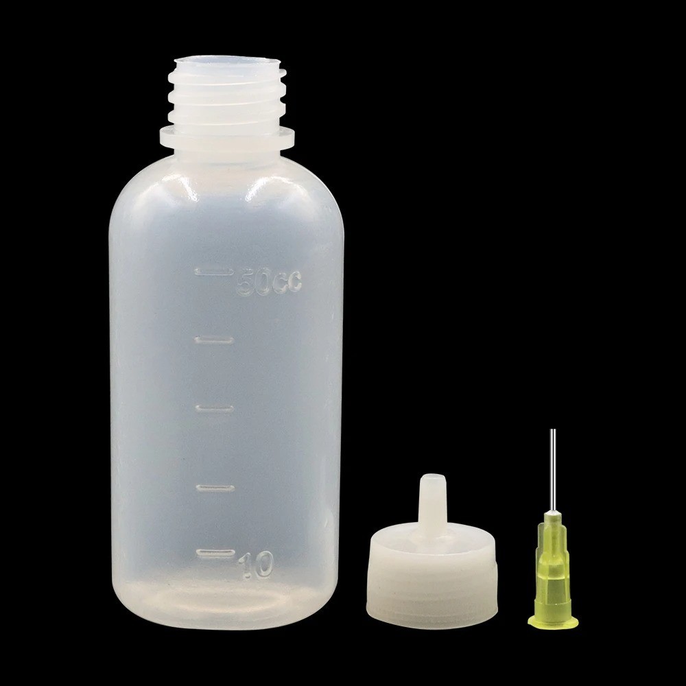 50ml Transparent Glue Bottle with Needle Tip Squeeze Applicator for DIY Crafts