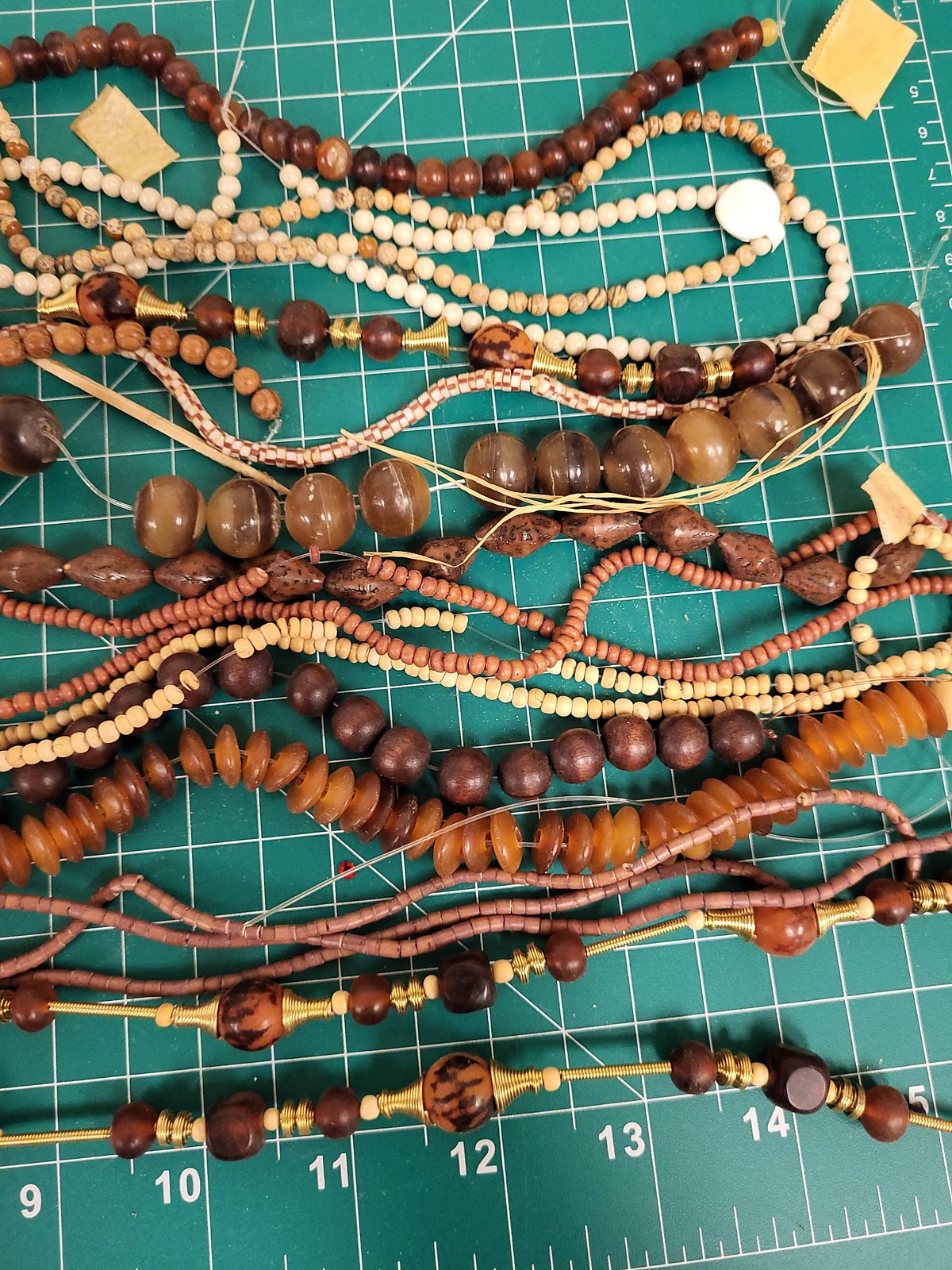 Wood Bead Strands Bulk Lot Jewelry Making Craft Supplies Assorted Beads Strands