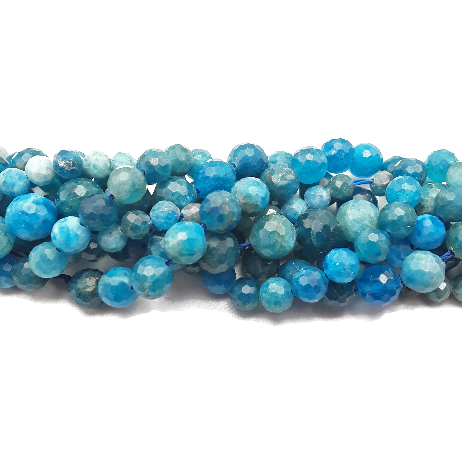 Natural Apatite Faceted Round Beads 5mm 6mm 7mm 8mm 9mm 10mm 15.5″ Strand