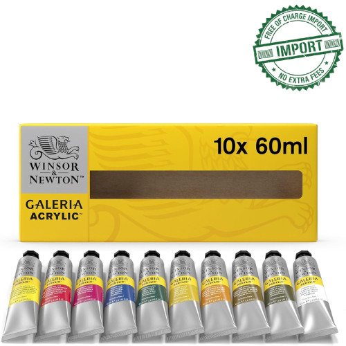 Winsor & Newton Galeria Acrylic Paint, 10 x 60ml (2–oz) Tube Paint Set