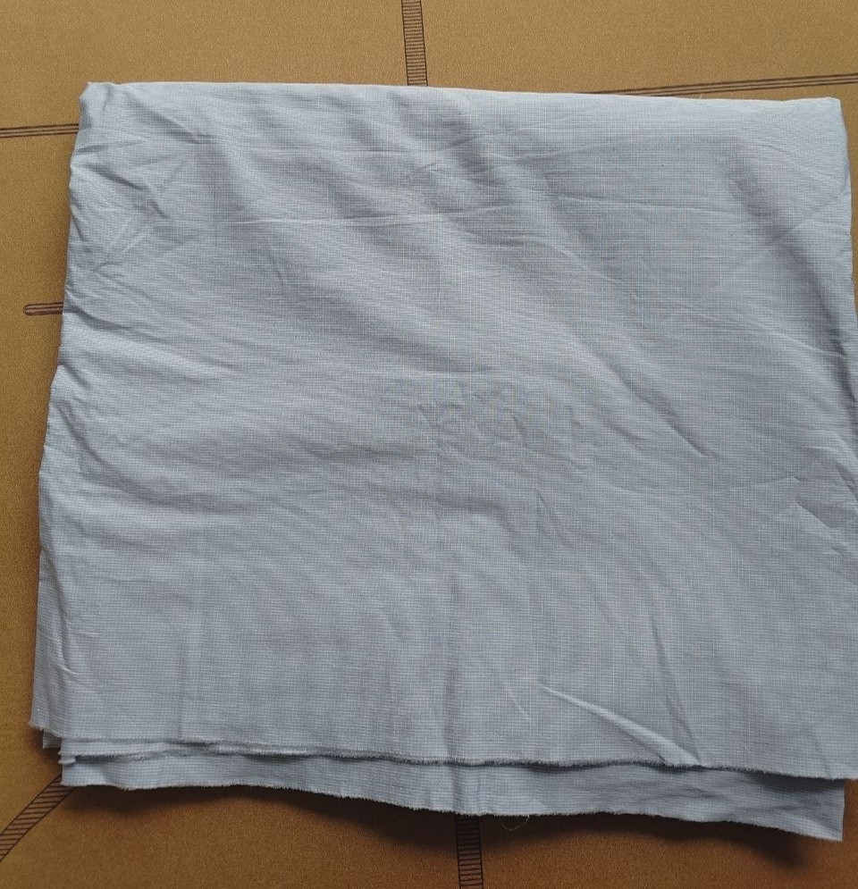 Getzner Austria shirting — grey/blue check — 60″ wide by 5yds