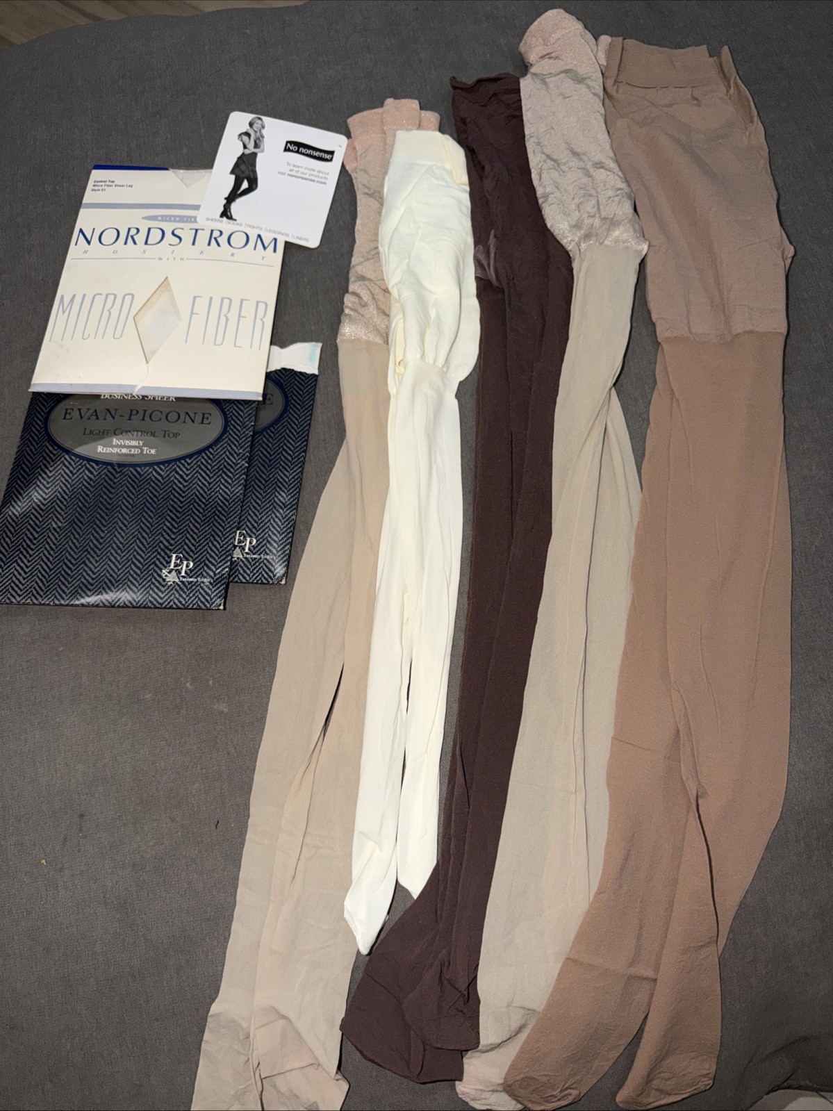Evan Picone Nordstrom Pantyhose Lot of 5 Coffee Beige Crème Crafts Cutters