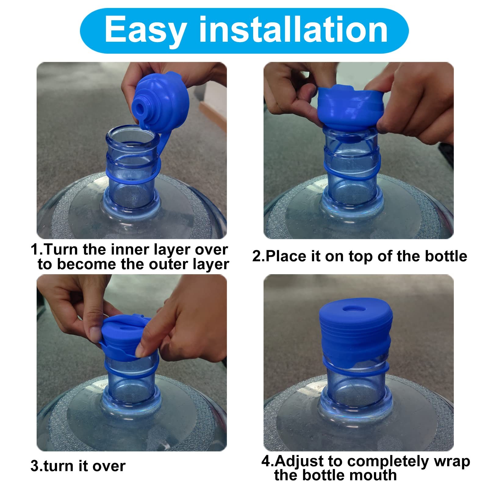 3 & 5 Gallon Water Jug Cap all bottles with a diameter of 55mm, Blue