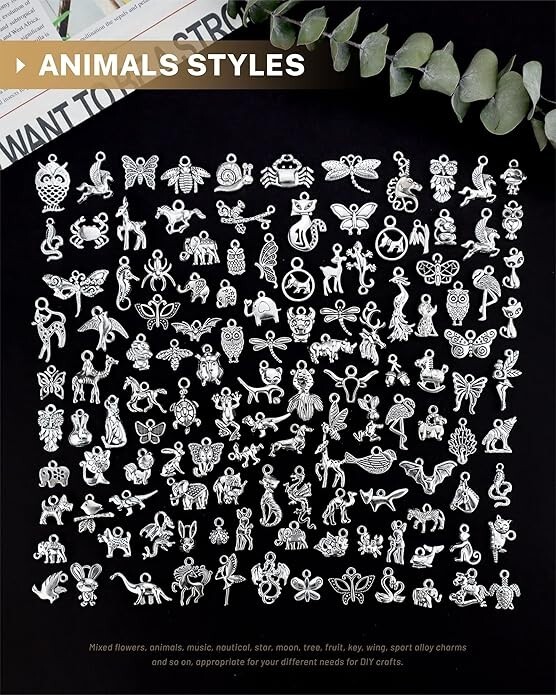 300 Pcs Wholesale Bulk Tibetan Silver Jewelry Charms – Mixed Smooth Pendants for