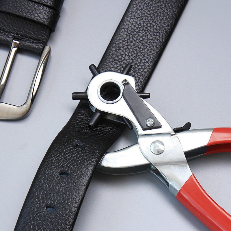 Leather Hole Punch Belt Tool 6 Sizes Puncher Revolving Pliers Heavy Duty
