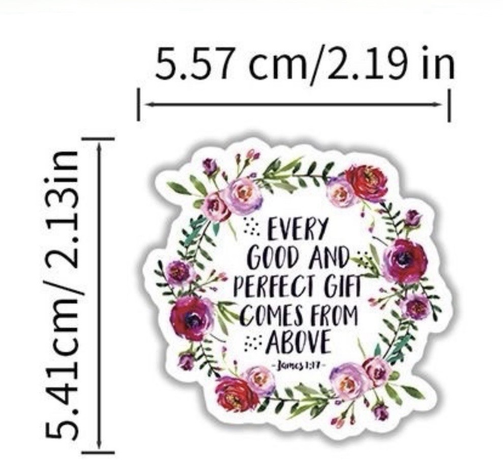 30Pcs Random Inspirational Words Bible Verses Quotes Waterproof Stickers