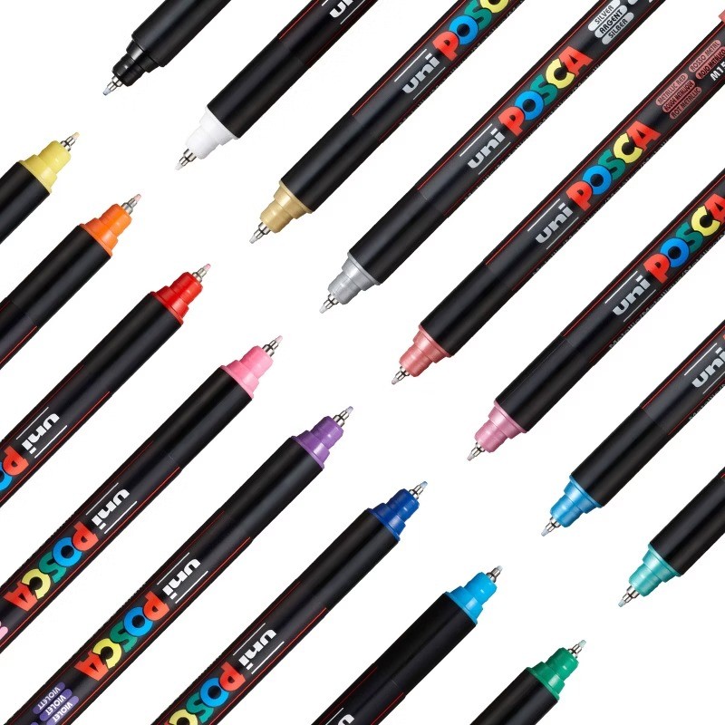 uni POSCA 8pk PC-1MR Water Based Paint Markers Extra Fine Tip 0.7mm in Assorted