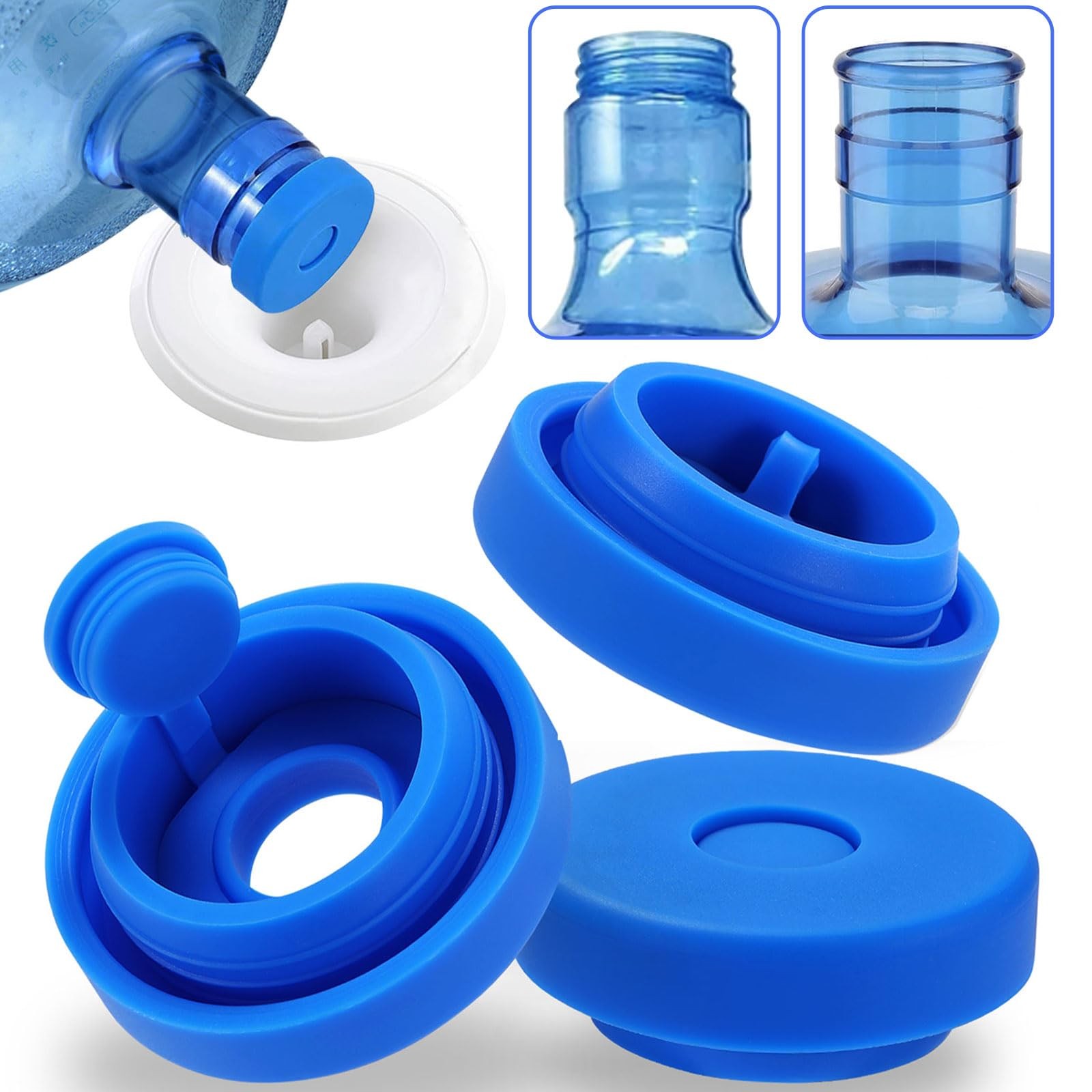 3 and 5 Gallon Water Jug Cap Reusable，Food Grade Silicone Replacement Gallon…