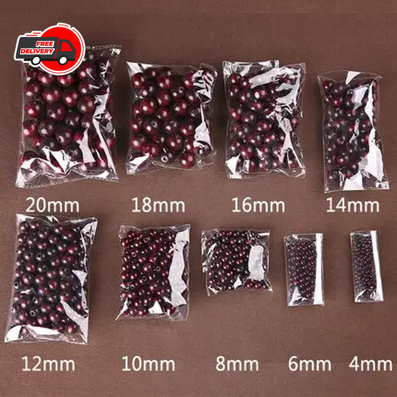 Natural Round Wooden Beads Wood Jewelry Spacer Natural Loose Making Diy Craft Fo