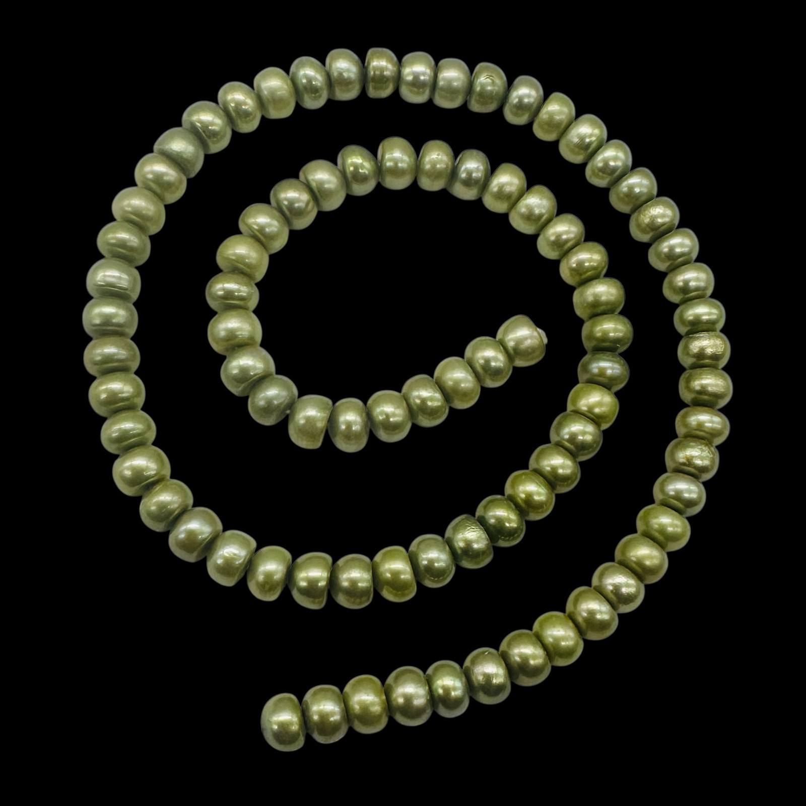 Dubai Pistachio Fresh Water Pearl Strand | 7x5mm | Pistachio Green }