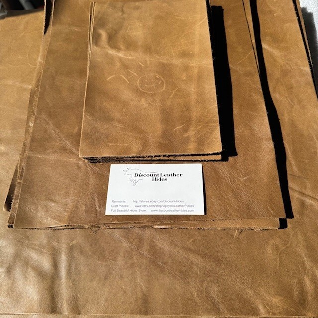 Slick Nick Brown wax/oil topcoat Discount Leather Hides 1.0mm ZA21
