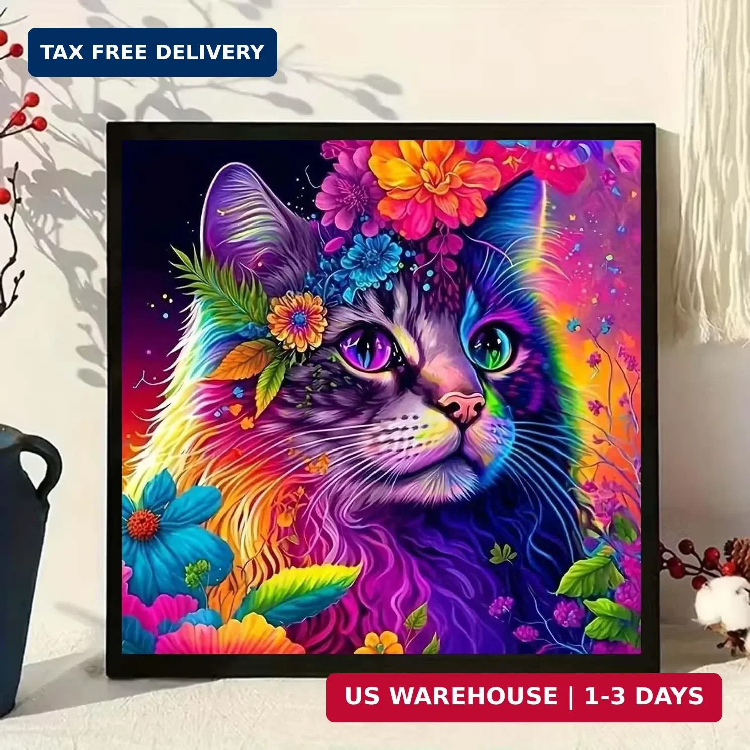 5D Diamond Painting Kits for Adults,Cat Lovers Diamond Art Kits for Adults Begin