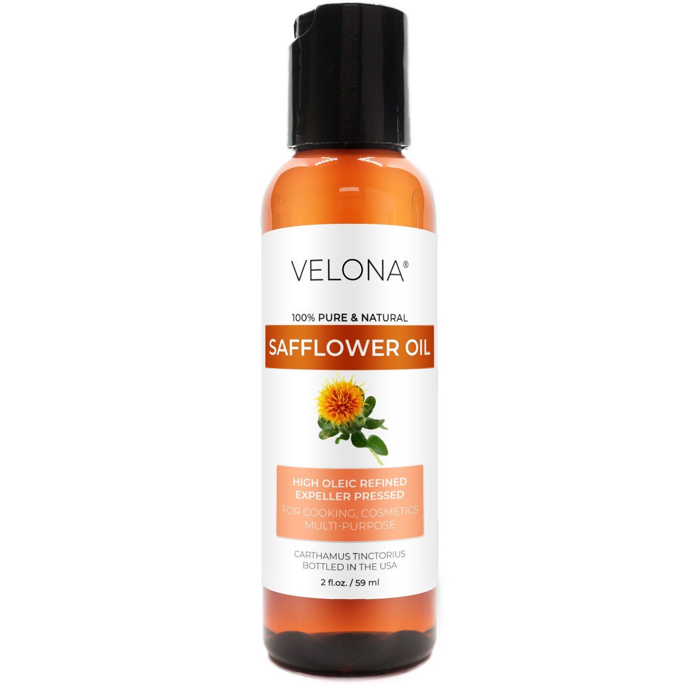 Safflower Oil by Velona 2 Fl Oz-1Gal Refined Expeller pressed Cooking Skin Body
