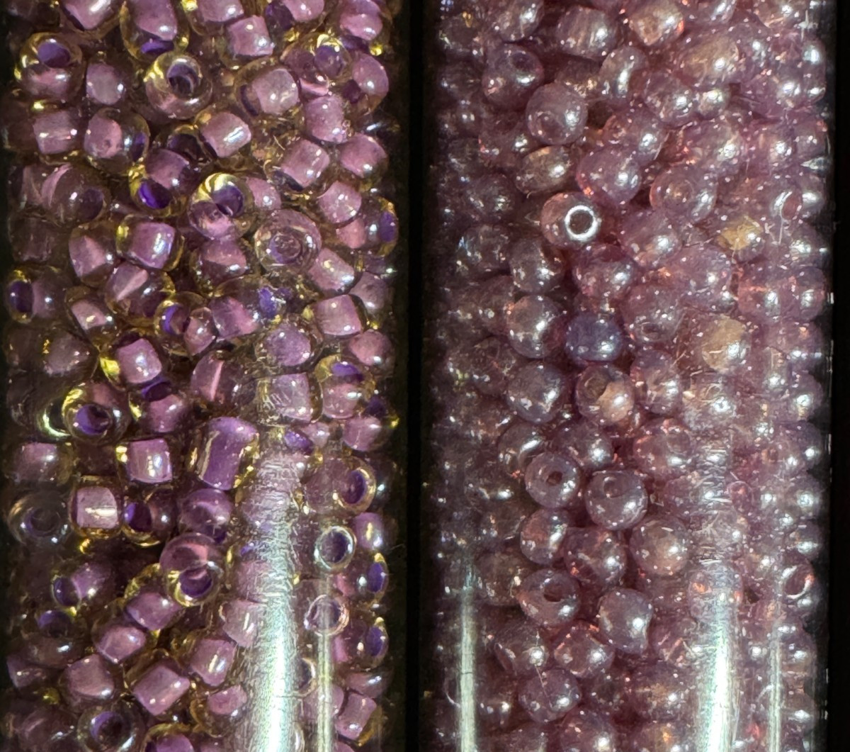 Glass Seed Bead Lot 30 Tubes – Purple, Pink, Magenta & Red – Different Sizes NOS