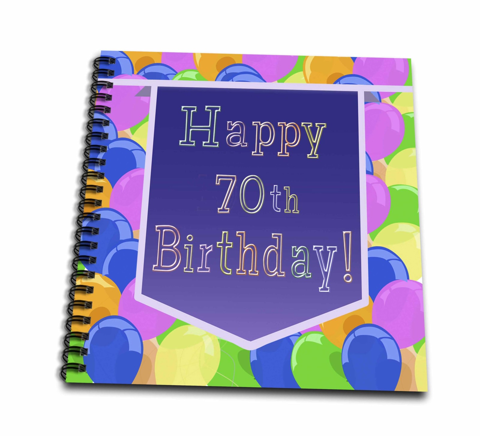 3Drose Db1730741 Balloons Purple Banner Happy 70Th Birthday-Drawing Book 8 By