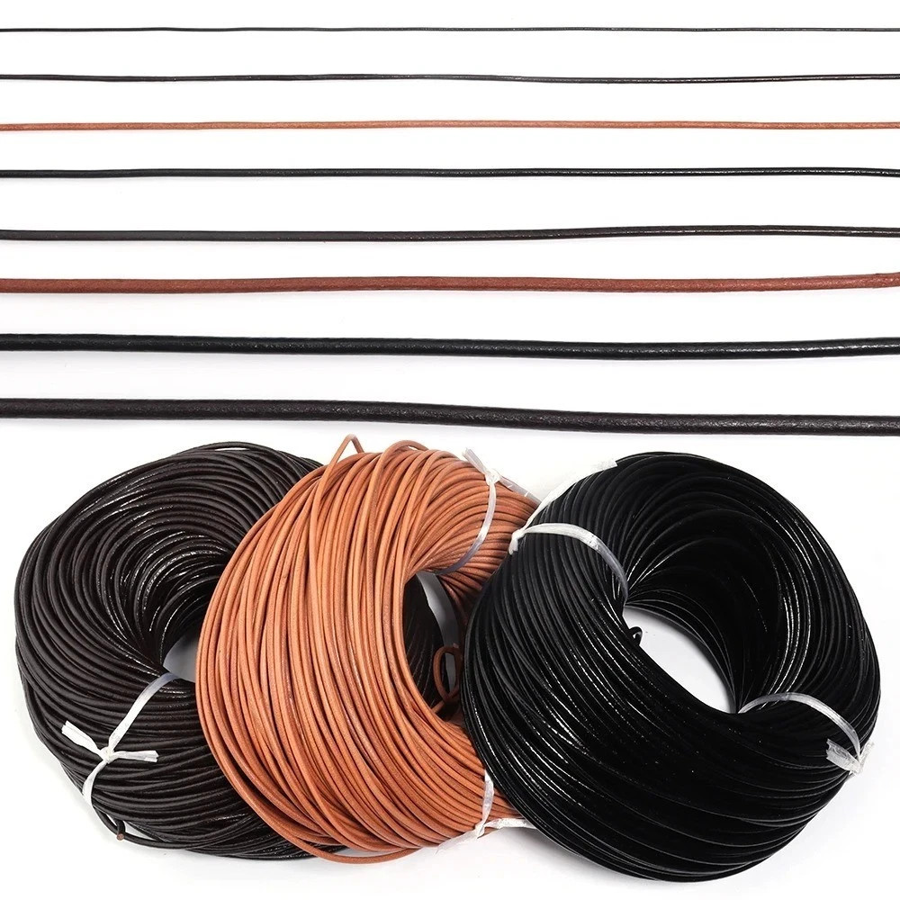 Round Genuine Leather Cord for DIY Jewelry Necklace / Bracelet Making String