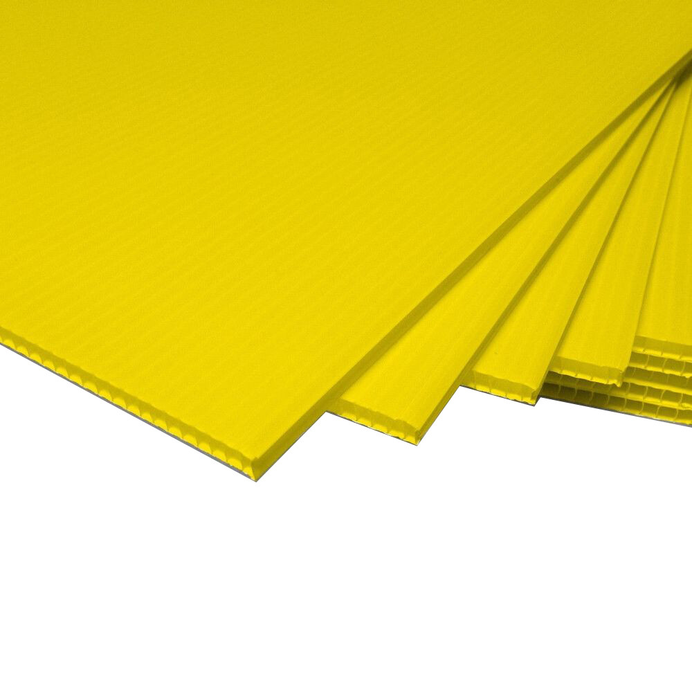 Corrugated Plastic Sign Blank Short Flute 4mm 24″x18″ White or Yellow Sheets NEW